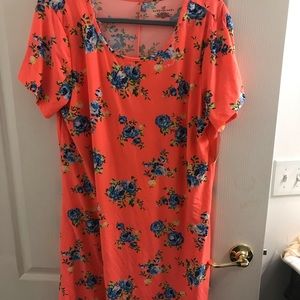 Bright coral floral sundress